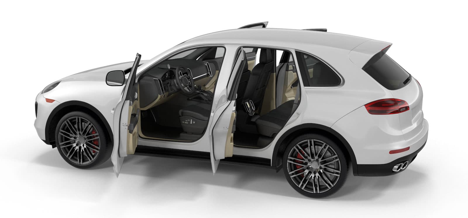 A crossover with every door open, showing the interior surfaces Don's cleans